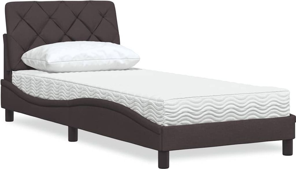 "2026 Promotion" Bett mit Matratze - Dunkelbraun - 80x200 cm - Stoff - Polsterbett CC16921