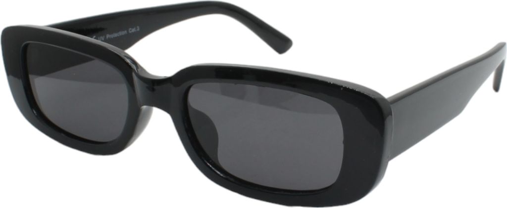 Damen Sonnenbrille Modern Rechteckig Oval Schmal Polarisiert Schwarz Festivalbrille Luxxada