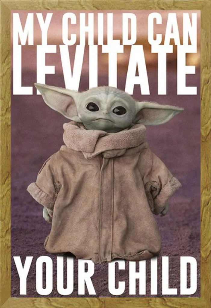 Poster Star Wars The Mandalorian Baby Yoda con Cornice Shinsuke Rovere