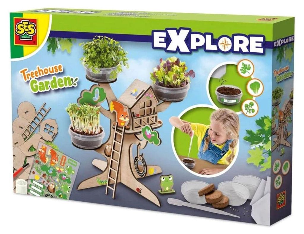 Ses Baumhaus Garten Anzuchtset - Holz Kräuter Pflanzen Spielzeug