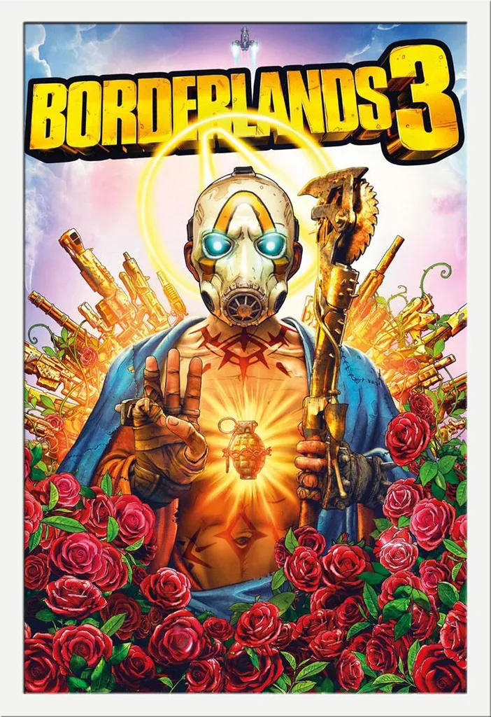 Cornice Shinsuke Bianca MDF con Poster Borderlands 3 - Vetro Acrilico 61x91cm
