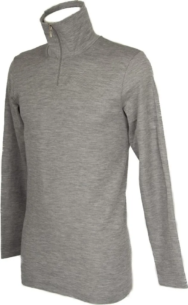 Pull col roulé zippé WSK RAGNO 60159K en laine et soie gris