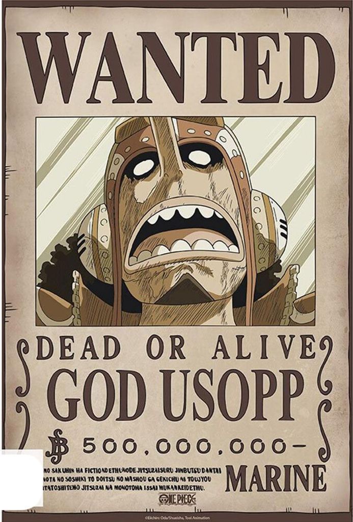 Poster One Piece Wanted Usopp Wano 38x52cm