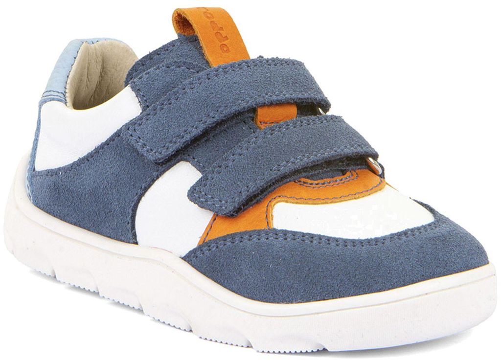 Froddo Zeru Spring Barefoot Kinder Barfußschuhe aus Leder Weiß/Blau (White/Denim), G3130264-15