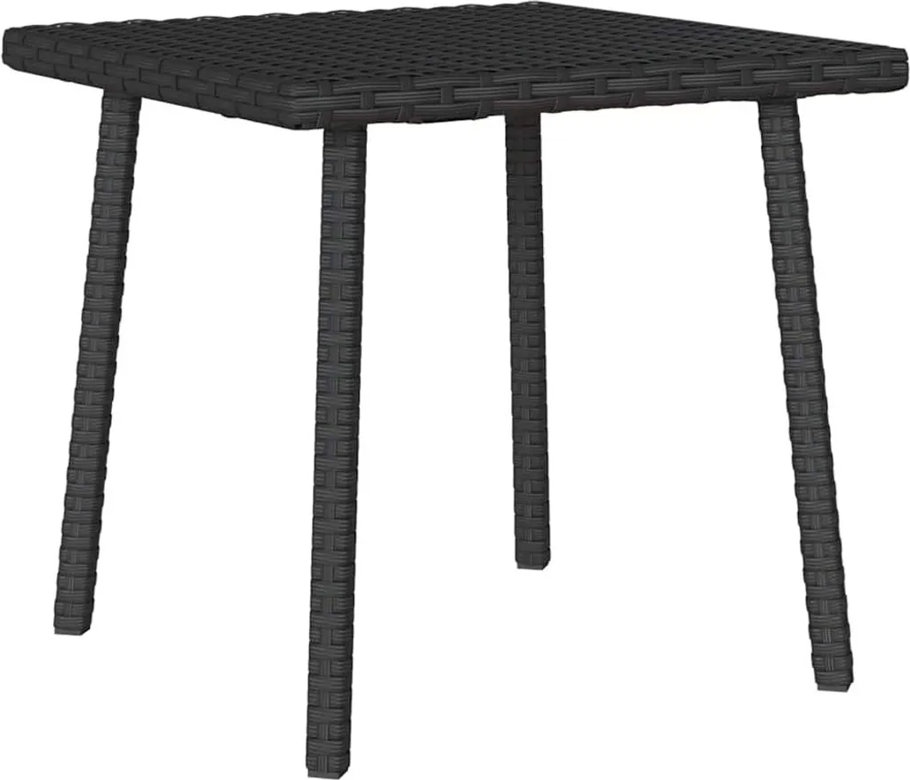 Table basse de jardin 40x40 noire : solution gain de place en poly rotin