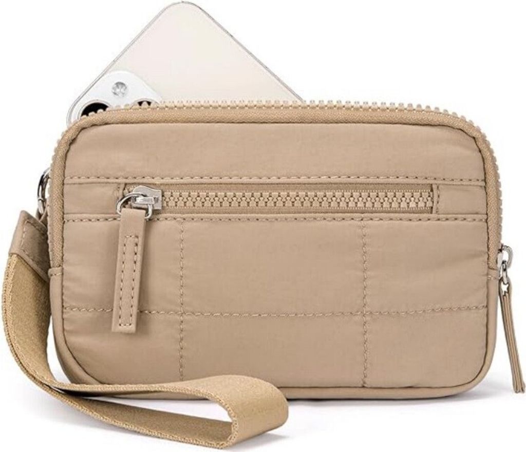 INF Stilvolle Khaki Clutch Geldbörse für Damen - Geräumig & Schick