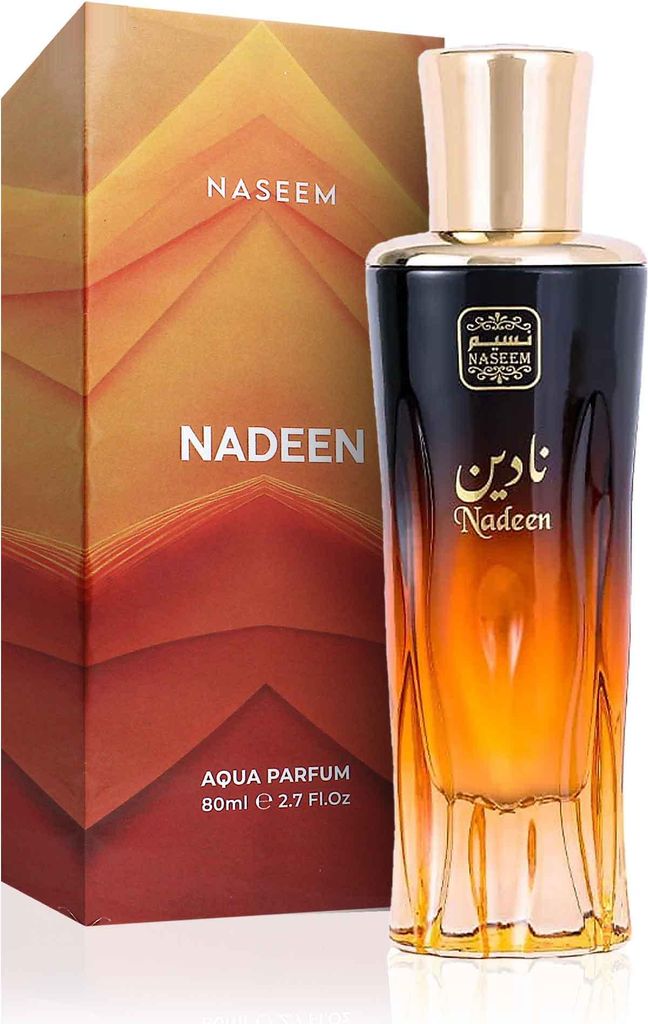 A perfume bottle and its box are displayed against a white background.