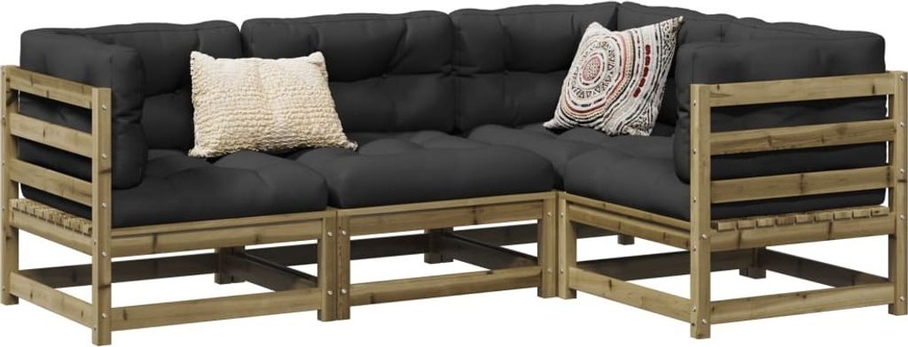 Best Möbel 4-tlg. Garten-Sofagarnitur Kiefernholz ImprägniertGartenmöbelgarnituren - 2024 Neu