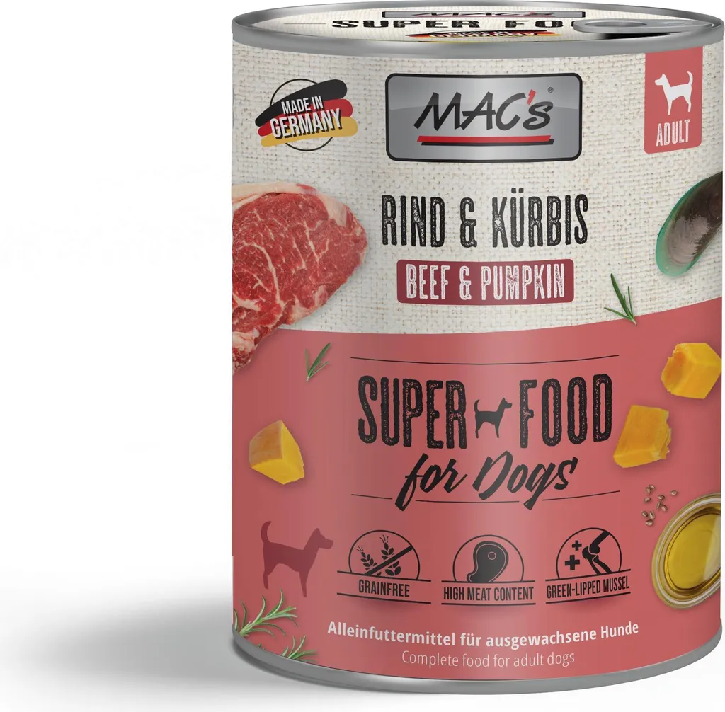 MAC's Dog Manzo & Zucca 800g x 6 | Eccellenza Alimentare per Cani