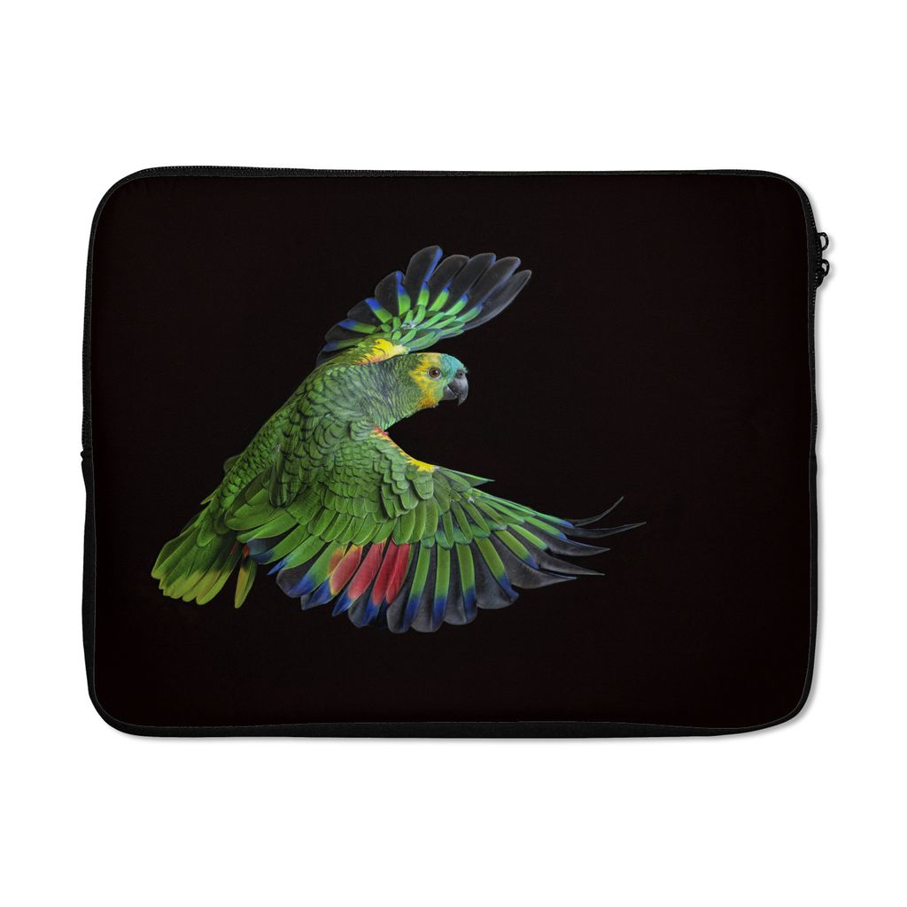 MuchoWow Laptop Hülle 17 Zoll Laptoptasche Nahaufnahme bunter Papagei - Zipper - Schutzabdeckung