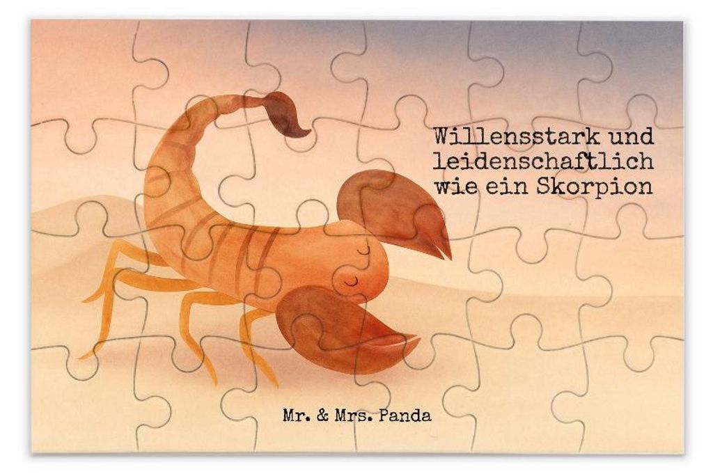 Mr. & Mrs. Panda Puzzle Sternzeichen Skorpion Design 24 Teile - Weiß - Geschenk, 1500, Geburtstag Oktober, 500, 2000, Puzzlespiel, November, 300, ...