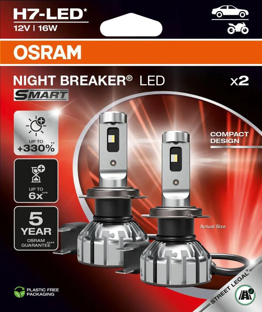Osram Night Breaker H7 LED Smart Pro Professional Set 12V 16W