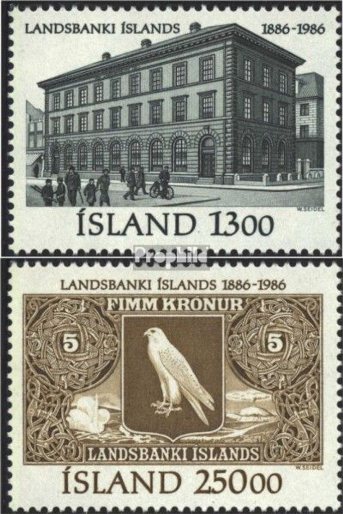Briefmarken Island 1986 Mi 652-653 (kompl.Ausg.) postfrisch Landesbank