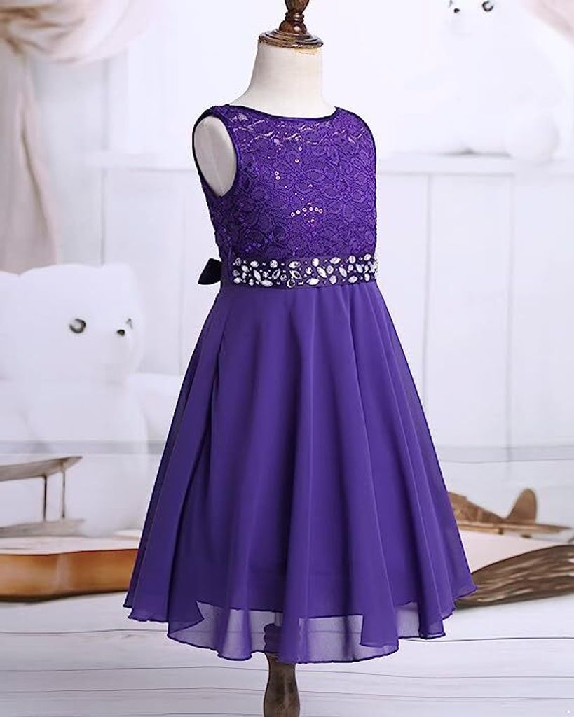 Mädchen Prinzessin Kleid Gr. 98-104 Cm Blumenmädchenkleider für Hochzeit Party Brautjungfern Festzug Festliches Kleid