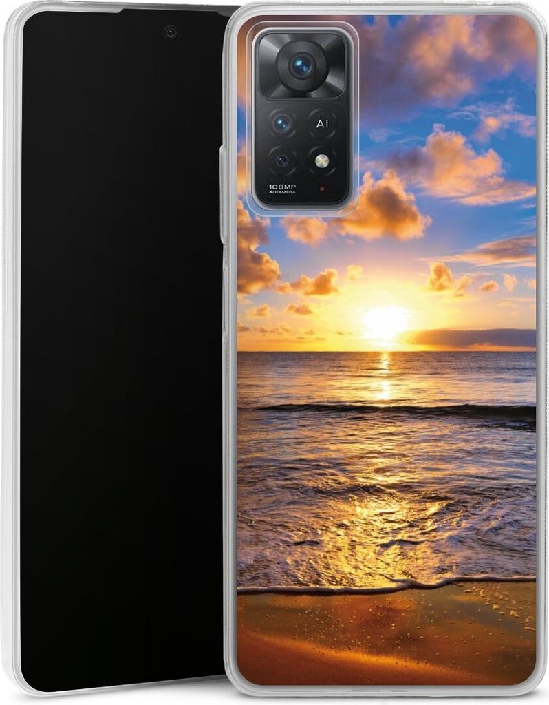 DeinDesign Slim Hülle für Xiaomi Redmi Note 11 Pro 4G Silikon Case Ultra Dünn Handyhülle Meer Sonnenuntergang Strand