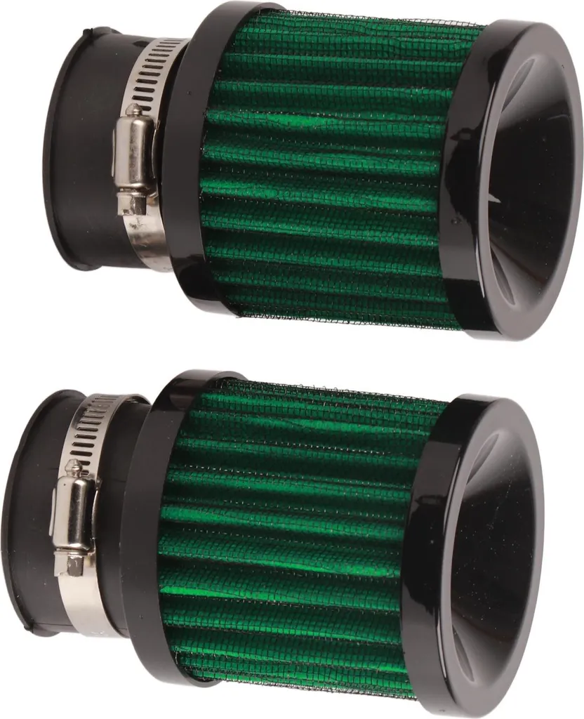 2x Filtro Aria Universale 28-48mm Nero Verde | Per Scooter ATV Dirt Bike