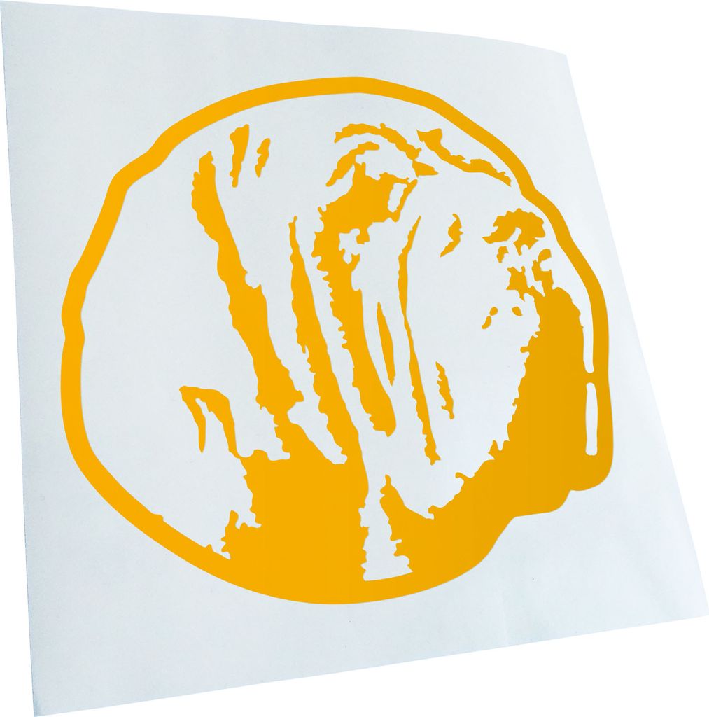 Kiwistar - Autoaufkleber - mastiff Hund - Gelb - 60x55cm - Aufkleber für Auto, Laptop, Fahrrad, LKW, Motorrad mehrfarbig JDM Decal Racing
