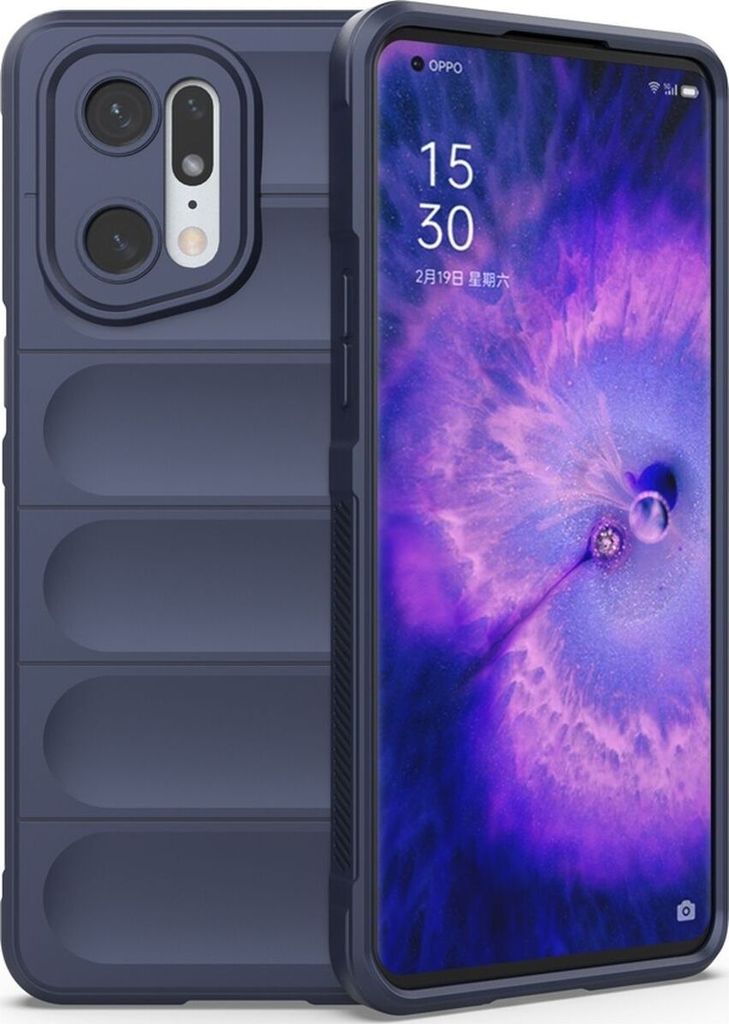Mobigear Bumpy OPPO Find X5 Pro Hülle Flexibles TPU Backcover - Dunkelblau