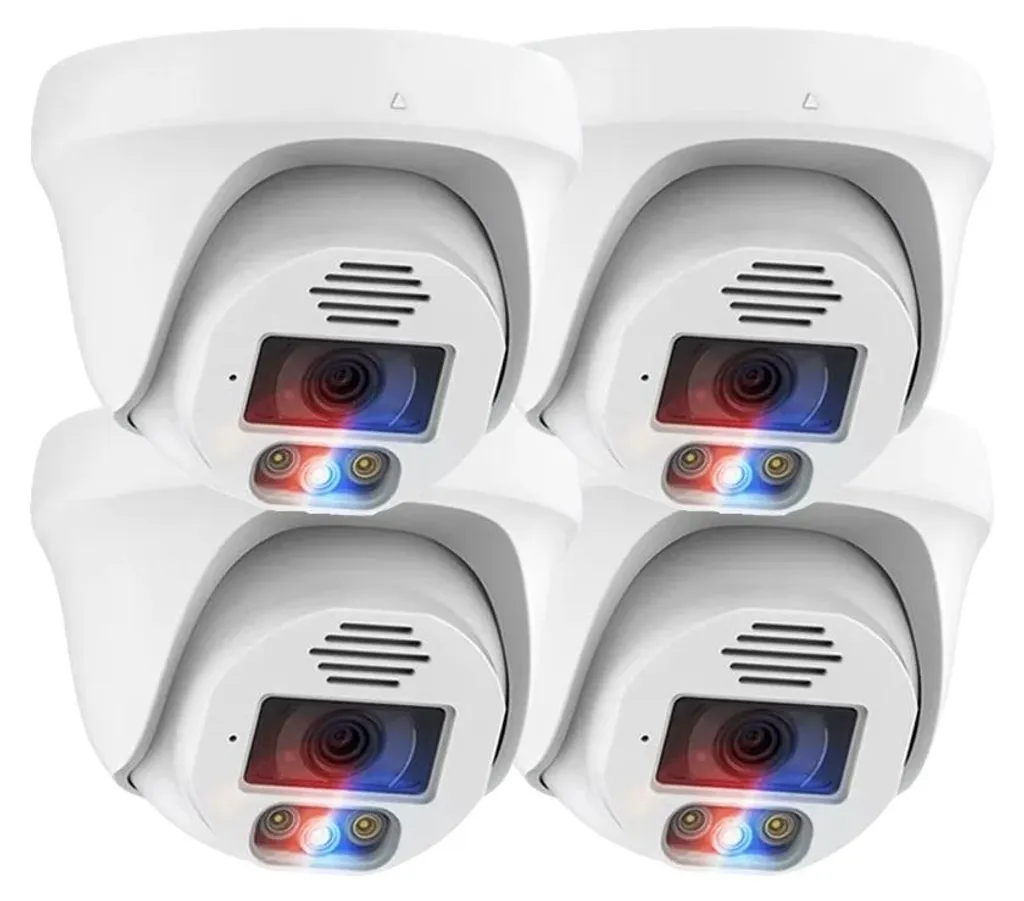 Surveillance maison 8 MP : pack 4 caméras dôme Ultra HD et vision de nuit