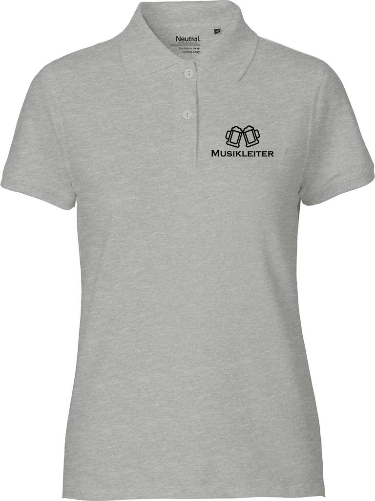Huuraa Damen Polo Shirt Musikleiter Schützenfest L Sport Grey Bio Baumwolle Fairtrade Poloshirt Geschenkidee