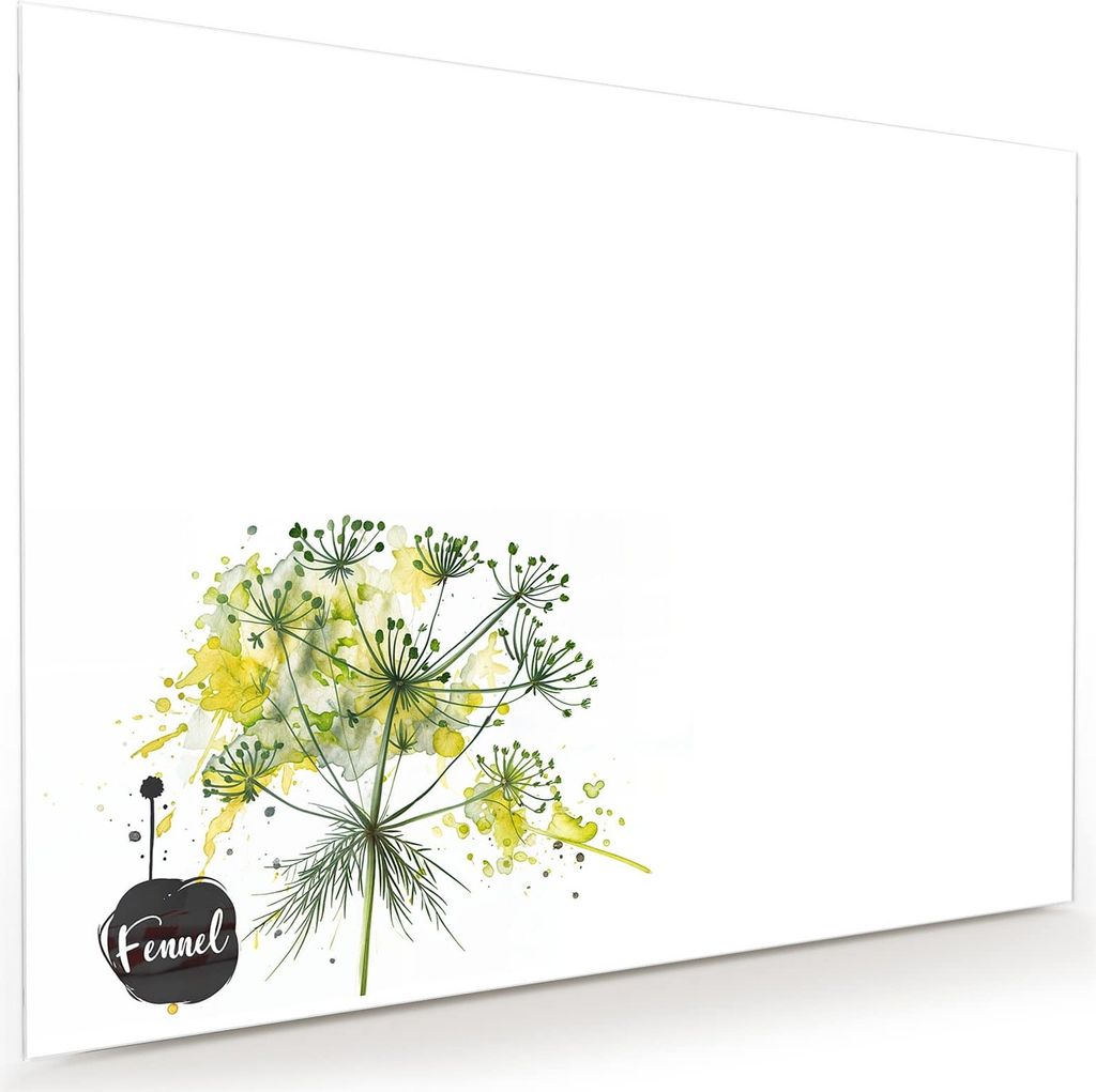 Glasbild 120x90cm in XXL für Wohnzimmer, Schlafzimmer Motiv Fennel Kunstwerk