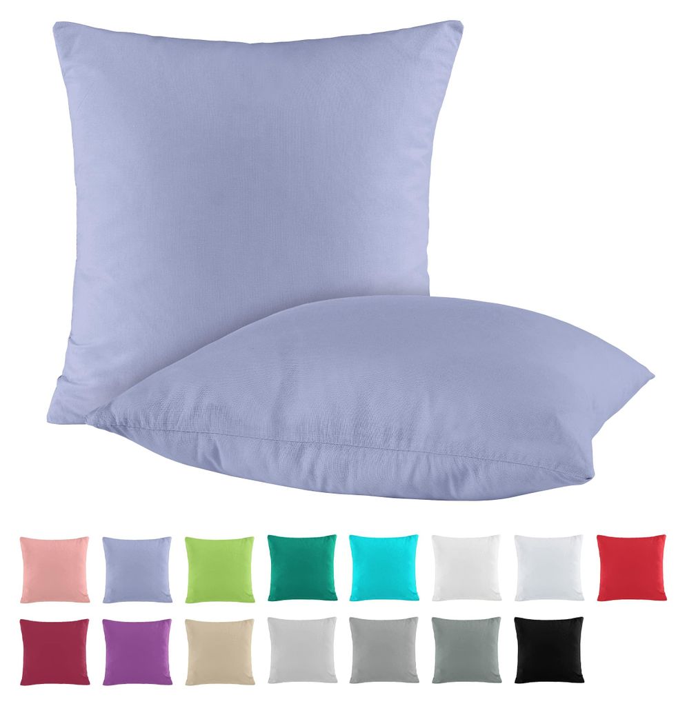 Set mit zwei Kissenbezügen aus Baumwollperkal, 80 x 80 cm | 100 % Baumwolle | Denimblau