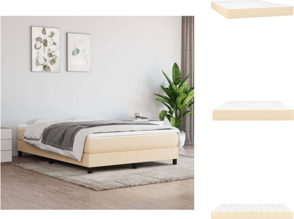 vidaXL Taschenfederkernmatratze Creme 140x190x20 cm Stoff - Matratzen