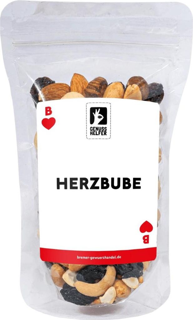 GeNUSSmischung Herzbube, Nussmix, Studentenfutter mit Spruch, 175g