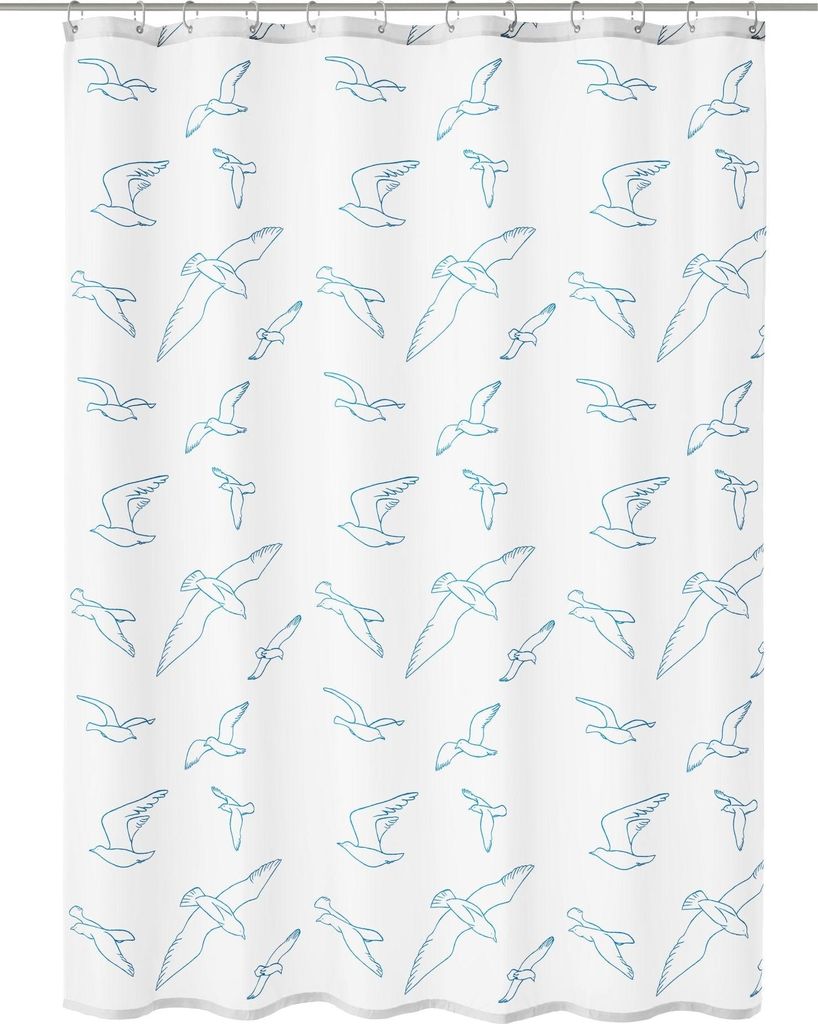 Kleine Wolke Duschvorhang Textil BIRDIE Weiß 180 x 200 cm Produktbild 