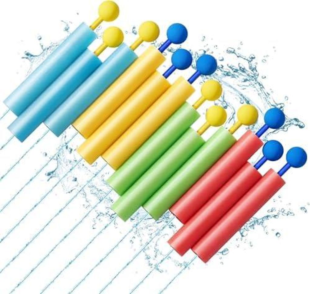 Lehoo Castle Wasserpistole Kinder, 12 Stück Mini Wasserspritze, Schaumstoff Wasserpistolen, Spritzpistole, Pool Spielzeug für Strand & Garten, So...