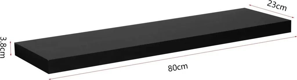 Mensole a muro - Set di 2 mensole galleggianti - MDF - 80 x 23 x 3,8 cm - Montaggio a parete - Portata fino a 5 kg - Cachi scuro