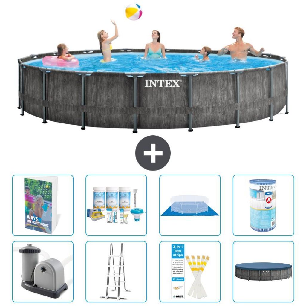 Prism Frame Pool Rund - 549x122 cm - 9-teilig S556
