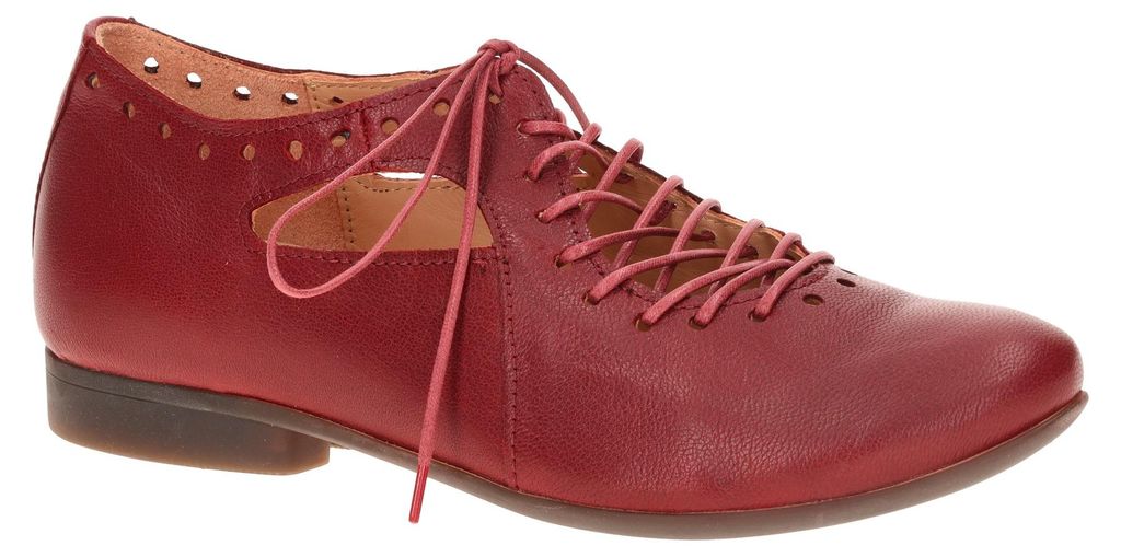 Think GUAD Damenschuhe - elegante Schnür- Halbschuhe rot NEU