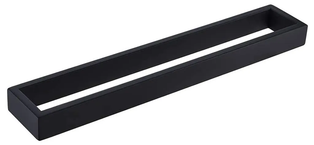 Barre porte-serviette 40 cm acier inoxydable noir, finition anti-rouille