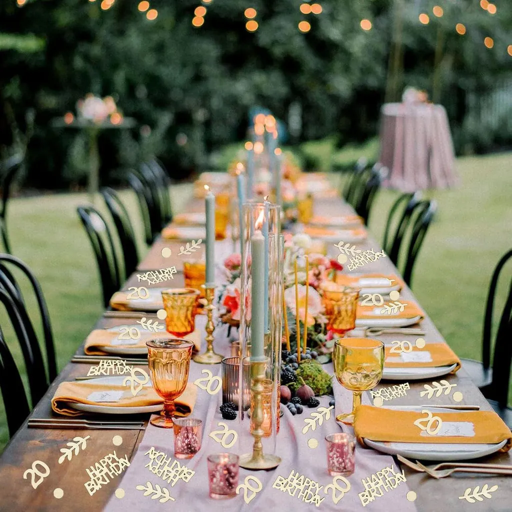 Confetti en Bois Anniversaire 100pcs - Déco de Table Durable et Réutilisable - 4