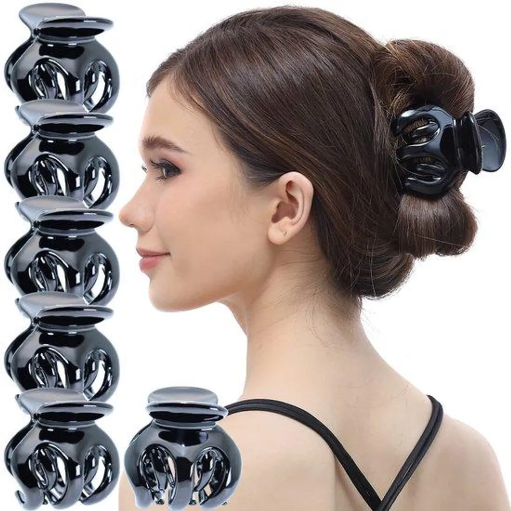 Pince à Cheveux Noire Medium Antidérapante Design Classique Femme