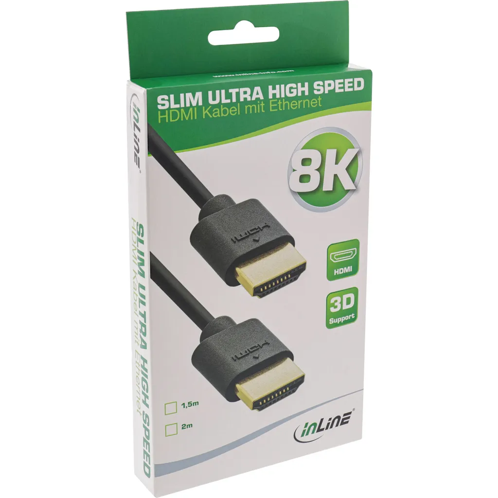 Câble HDMI 8K Flexible InLine® Slim 1,5m : Fini les Câbles Encombrants - 2