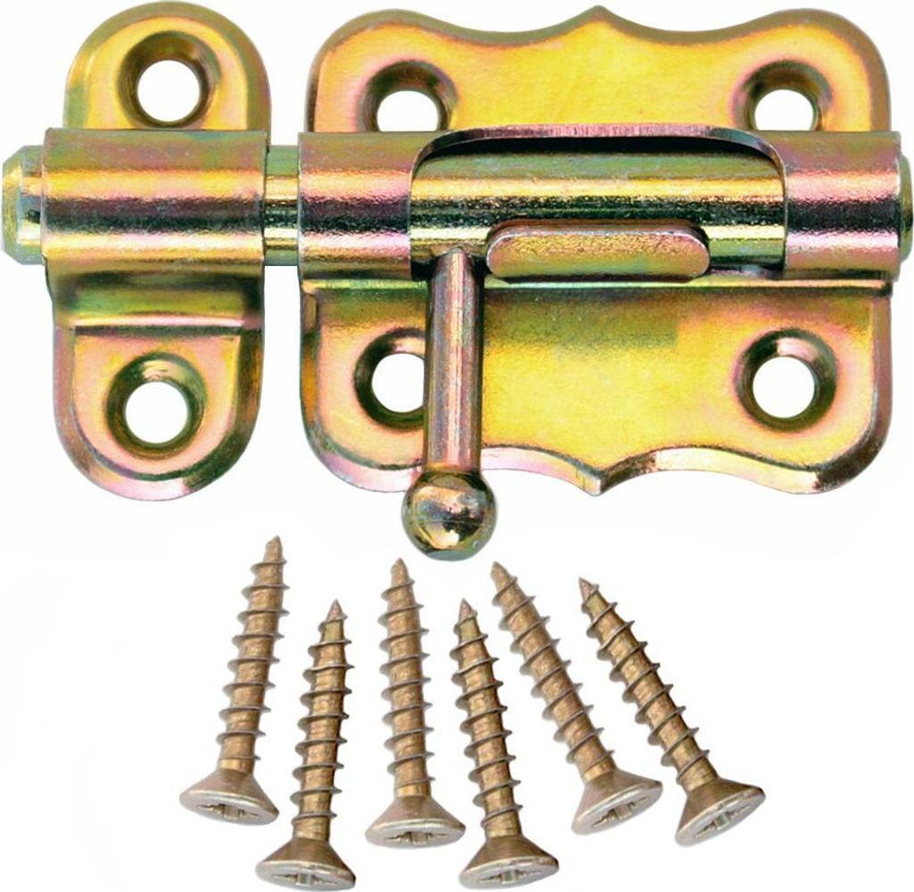 2 Bolzenriegel Türriegel Schlossriegel Möbelriegel 40 mm Schubriegel Gelb Verzinkt