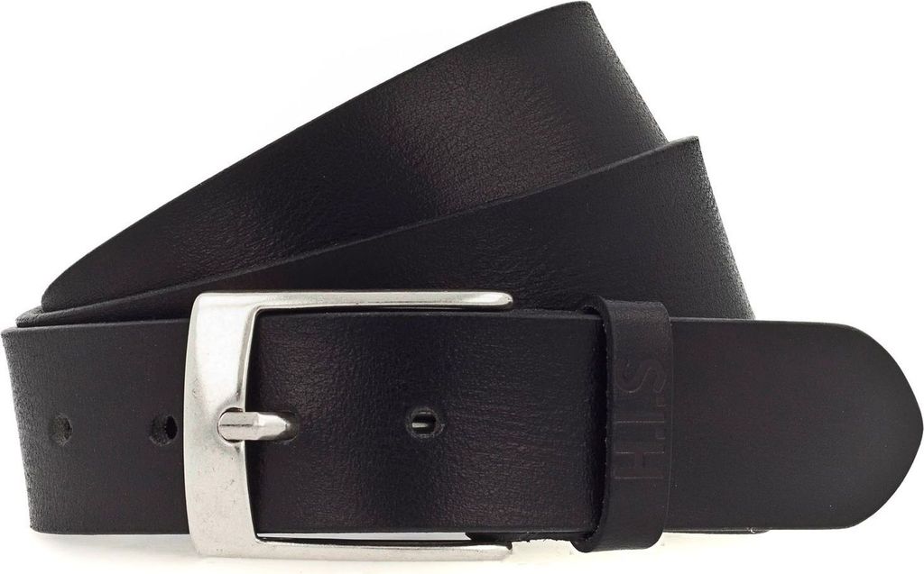 H.I.S Leder Gürtel 40mm Men's Leather Belt W95 Black schwarz
