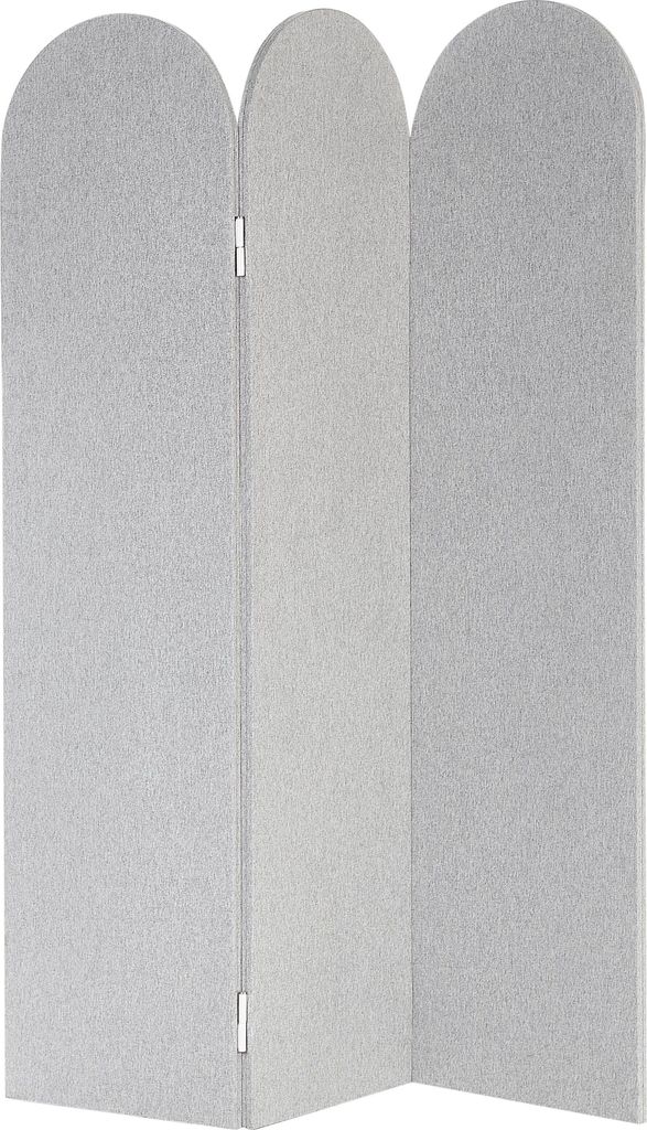 BELIANI Akustik Raumteiler Hellgrau Stoff und Stahl 160 x 120 cm 3-teilig Modern Büro Stellwand Paravent Wohnzimmer Schlafzimmer Innenbereich