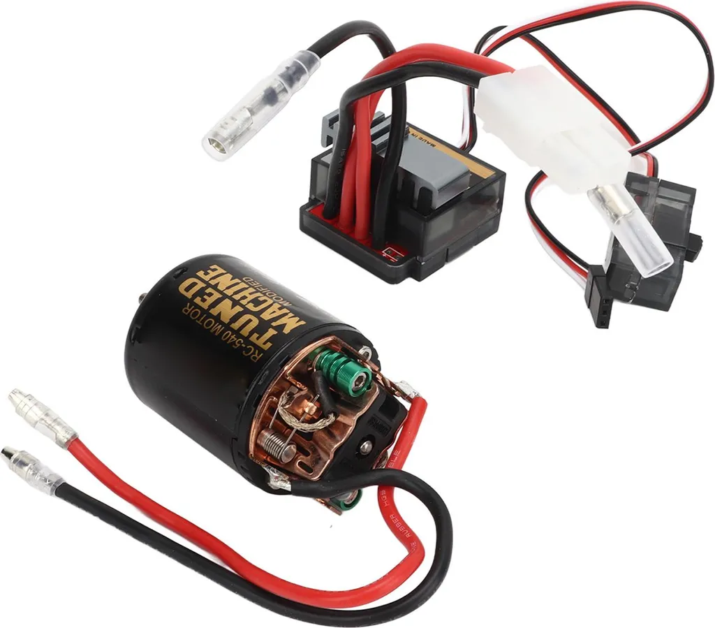 Moteur RC 540 Waterproof 21T avec Charbons Externes et ESC 320A Noir