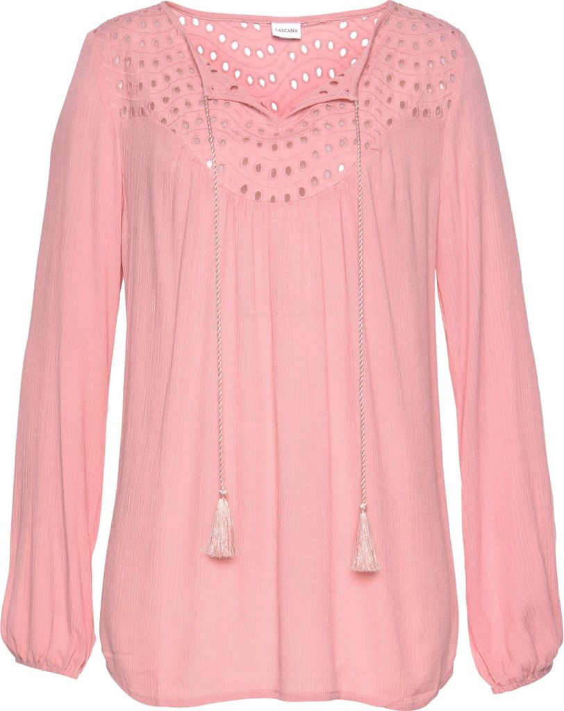 LASCANA Crepebluse mauve Größe 50