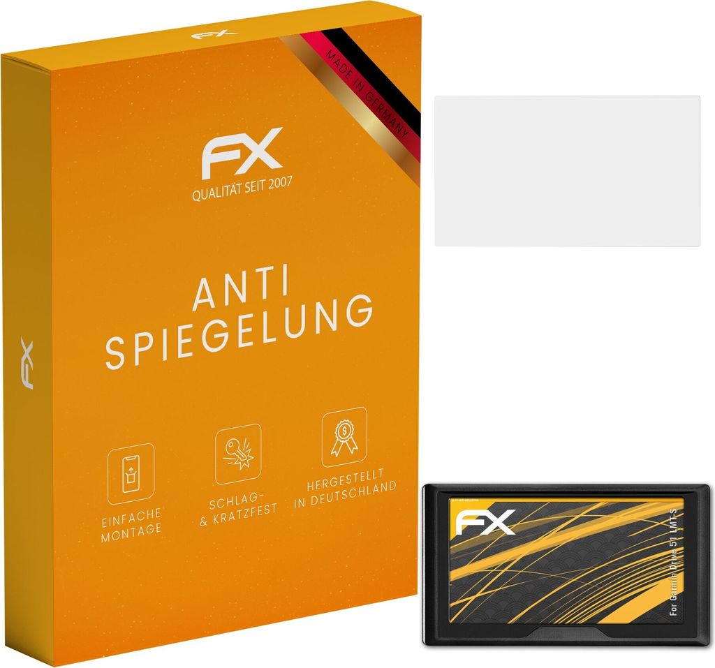 atFoliX FX-Antireflex 3x Schutzfolie kompatibel mit Garmin Drive 51 LMT-S Displayfolie