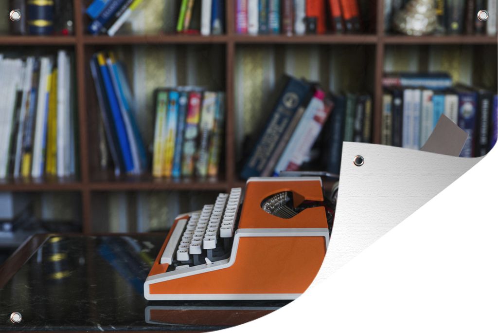 MuchoWow 90x60 cm Outdoor-Poster Gartendeko Sichtschutz Garten Poster für den Garten Alte Schreibmaschine