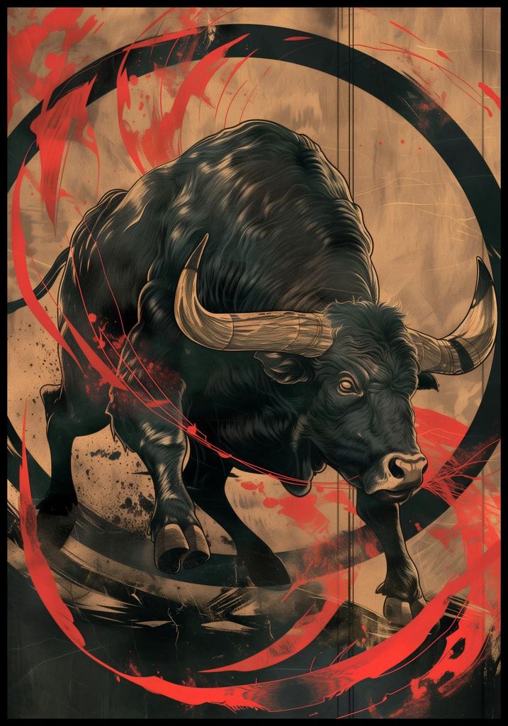 Plakat 68x98cm Stier Unbeugsamkeit