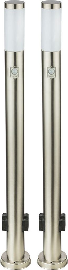 2x Stehlampen, zwei Steckdosen, Bewegungsmelder, H 110 cm