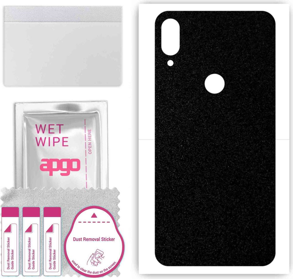 apgo Rückseite Schutzfolie, Skin, kompatibel mit Xiaomi Mi Play, Hinten Displayschutzfolie aus Vinylfolie, kratzfest, einfache Montage - Mattschwarz
