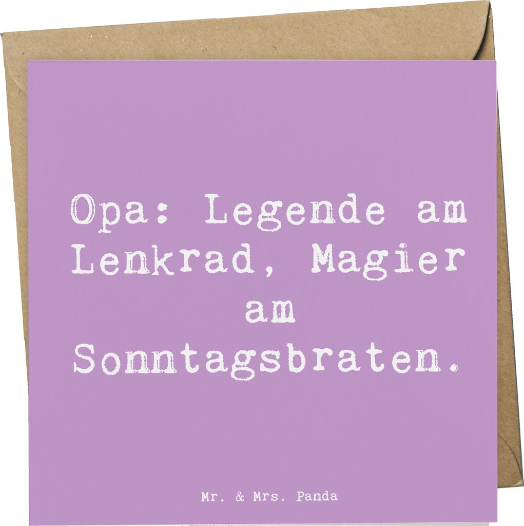 Mr. & Mrs. Panda Glückwunschkarte Spruch Opa Legende - Lavendeltraum - Geschenk, doppelkarte, Grußkarte, Familienmitglieder, Großpapa, anlasskar...