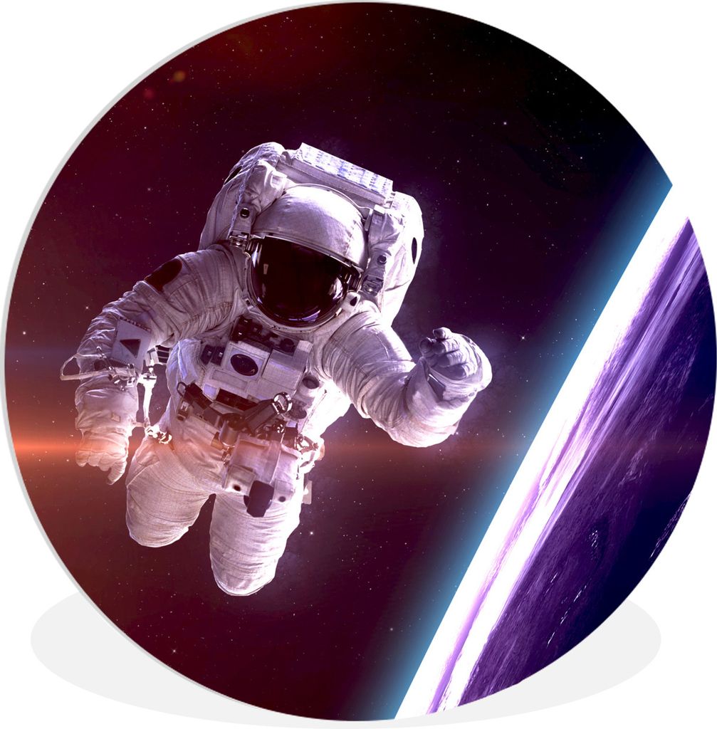 MuchoWow Rundes Wandbild - Runde Bilder Weltraum - Erde - NASA - Jungen - Kinder - Kinder Ø 30 cm Kreis Wanddekoration Kunststoff - Wandkreis - ...