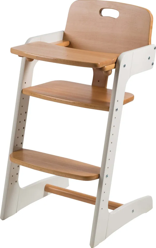 Chaise haute roba Kid Up en bois massif blanc design ergonomique